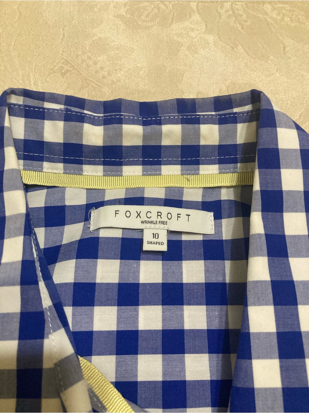 Foxcroft Blue and White Gingham Button-Down Shirt - Picture 2 of 2